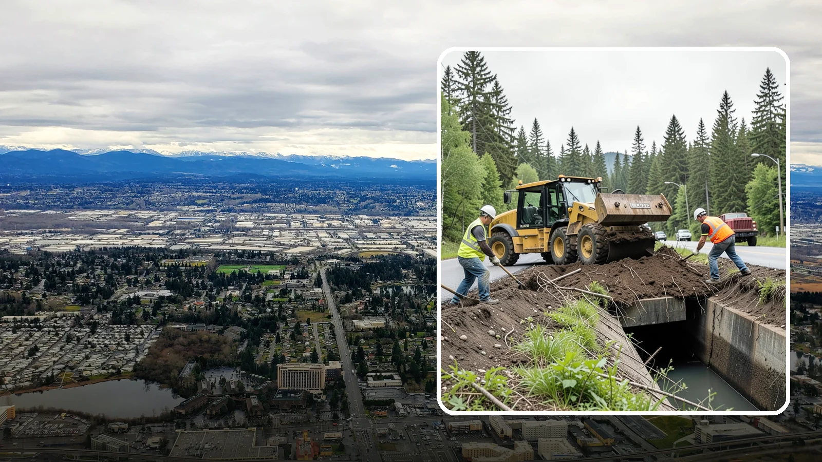 Culvert Cleaning in SeaTac, King County, WA - Culvert cleaning that removes sediment and debris blockages to restore cross-drainage flow capacity.