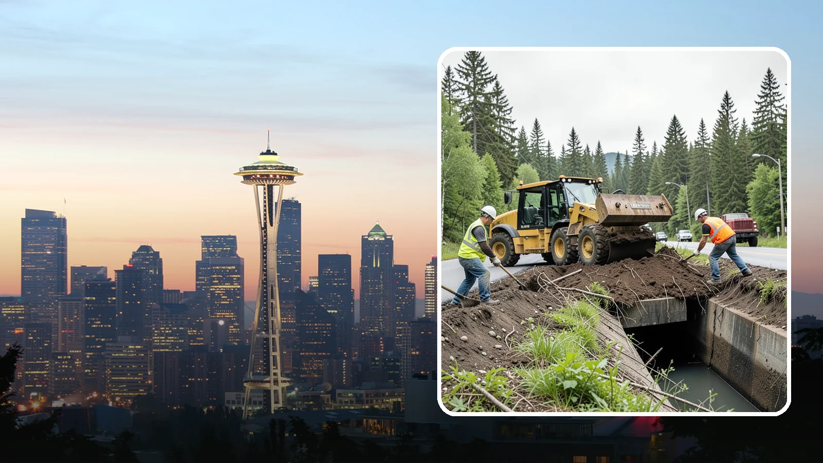 Culvert Cleaning in Seattle, King County, WA - Culvert cleaning that removes sediment and debris blockages to restore cross-drainage flow capacity.