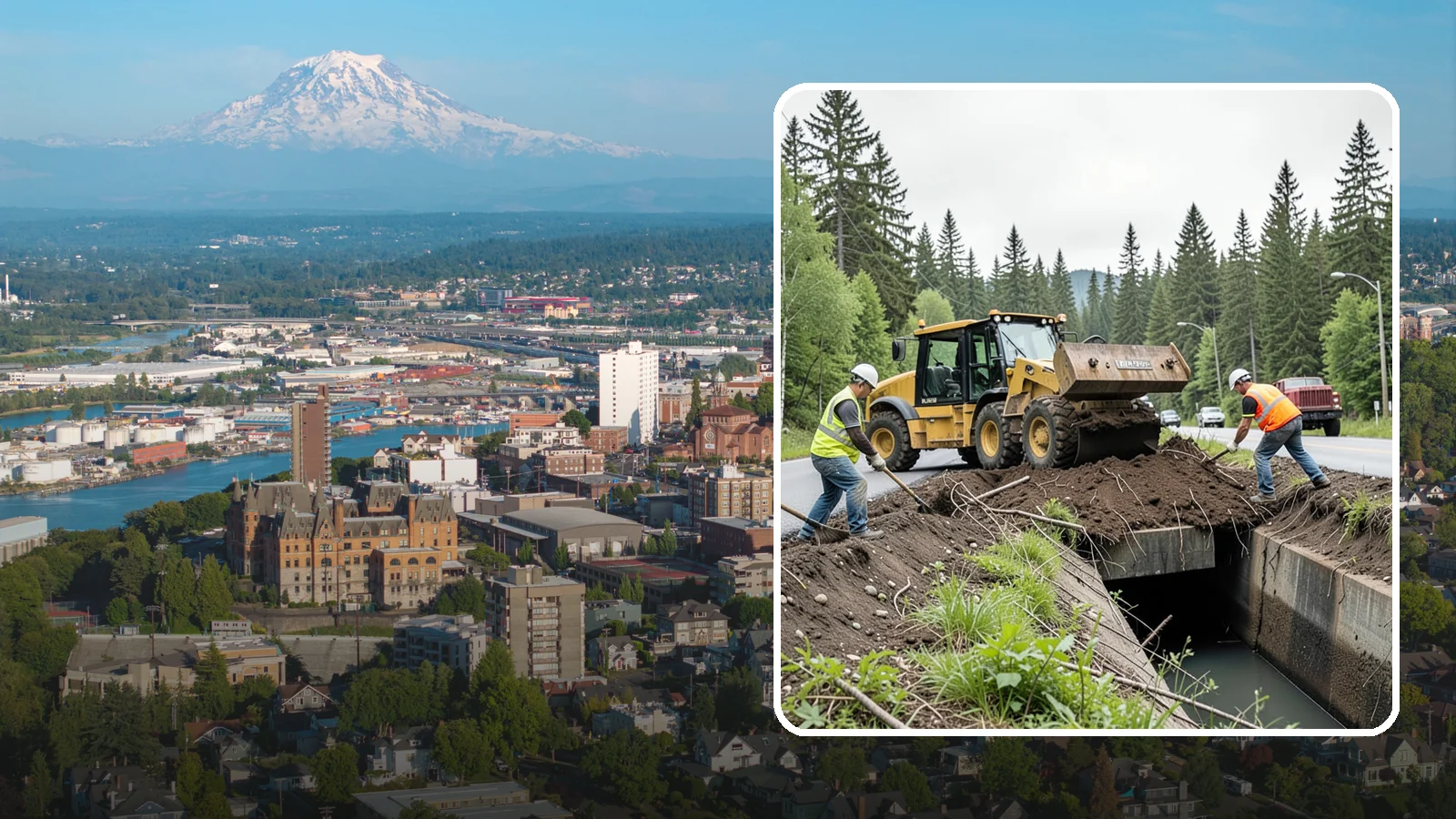 Culvert Cleaning in Tacoma, Pierce County, WA - Culvert cleaning that removes sediment and debris blockages to restore cross-drainage flow capacity.