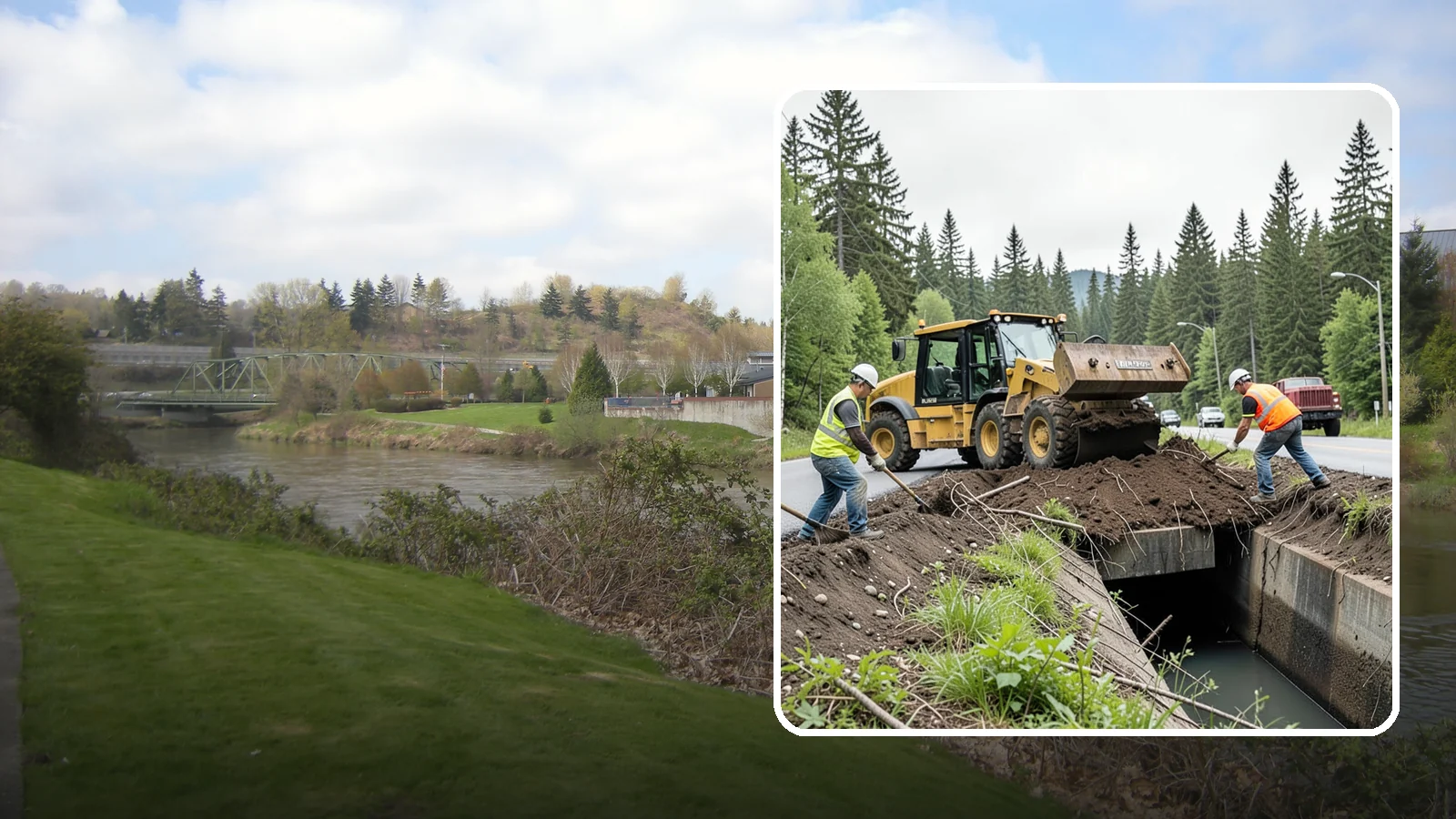 Culvert Cleaning in Tukwila, King County, WA - Culvert cleaning that removes sediment and debris blockages to restore cross-drainage flow capacity.