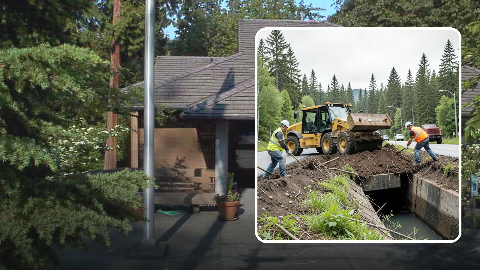 Culvert Cleaning in Yarrow Point, King County, WA - Culvert cleaning that removes sediment and debris blockages to restore cross-drainage flow capacity.