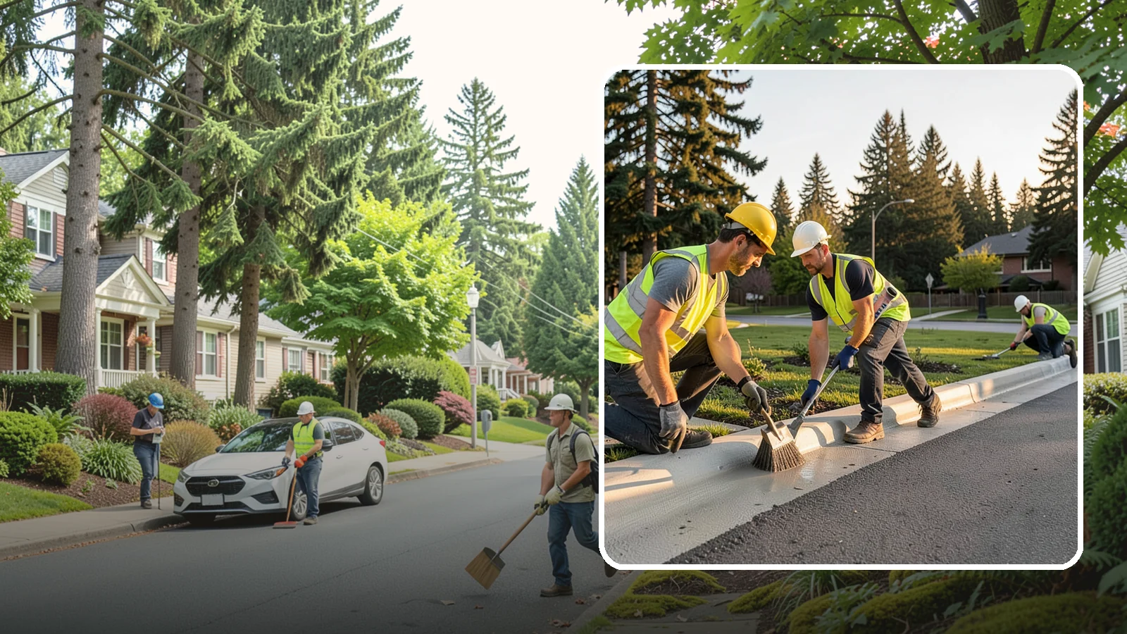 Curb Painting in Beaux Arts Village, King County, WA - Fresh curb painting communicates parking and fire-lane restrictions clearly to the public.
