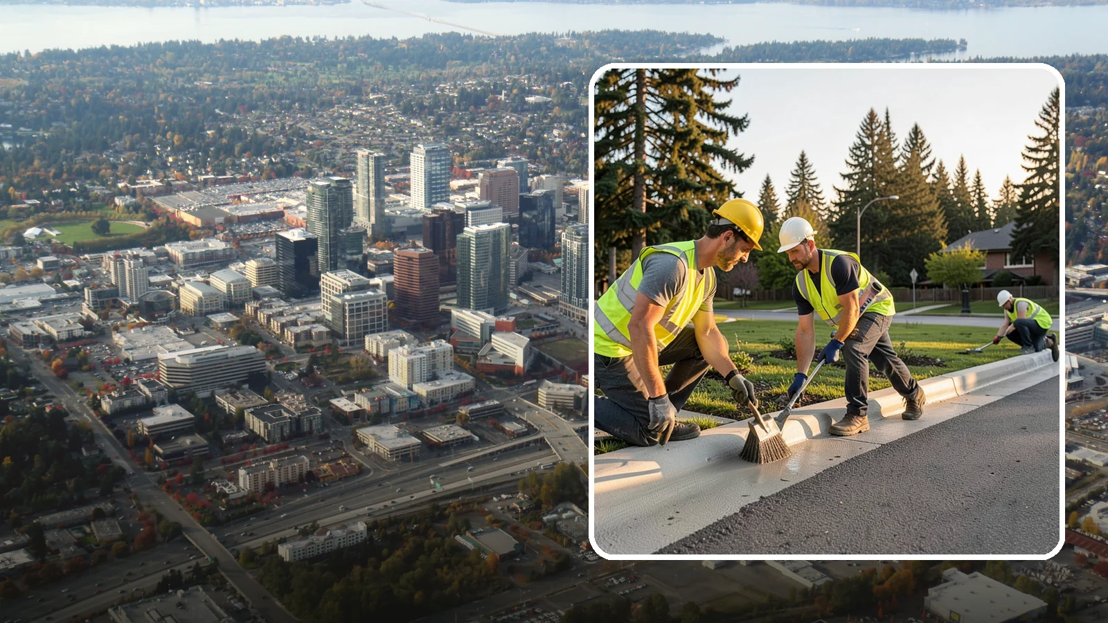 Curb Painting in Bellevue, King County, WA - Fresh curb painting communicates parking and fire-lane restrictions clearly to the public.