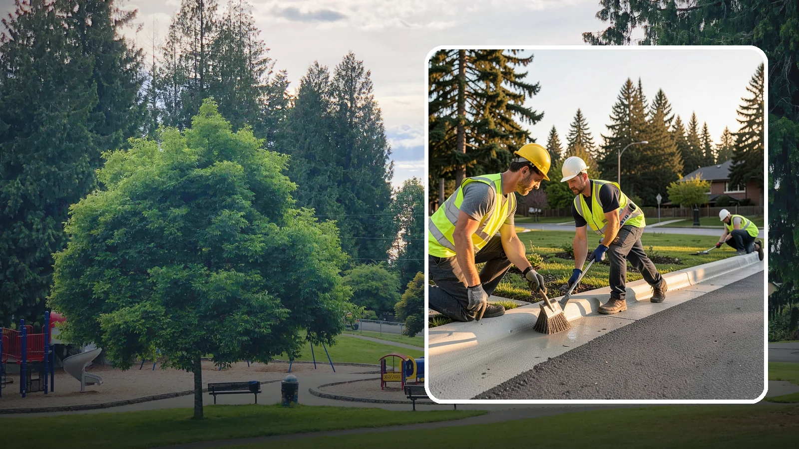Curb Painting in Bonney Lake, Pierce County, WA - Fresh curb painting communicates parking and fire-lane restrictions clearly to the public.
