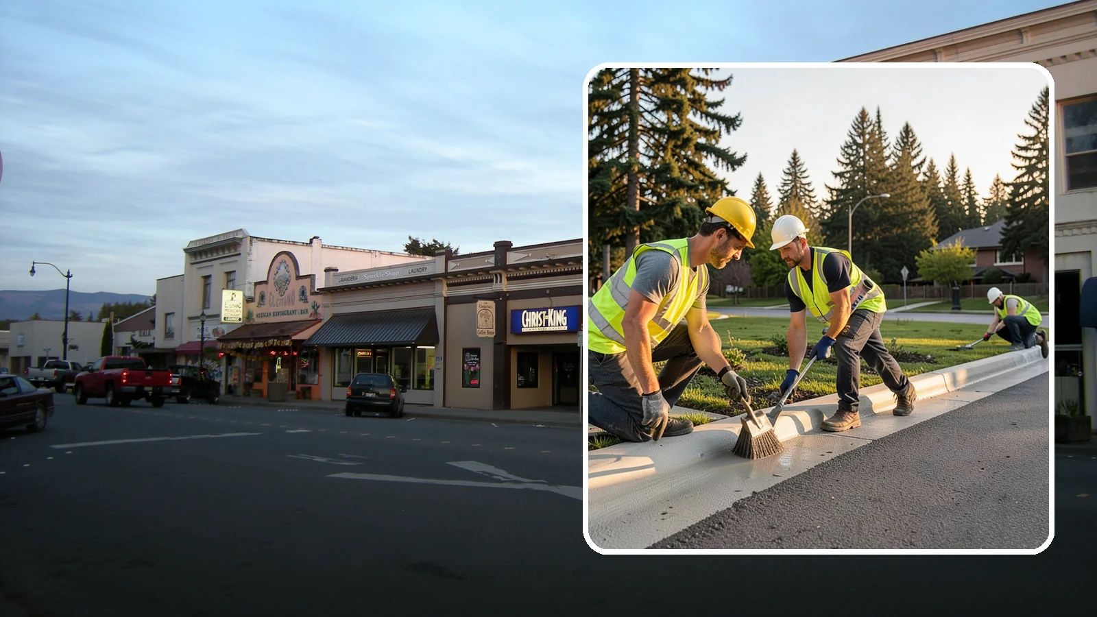 Curb Painting in Burlington, Skagit County, WA - Fresh curb painting communicates parking and fire-lane restrictions clearly to the public.