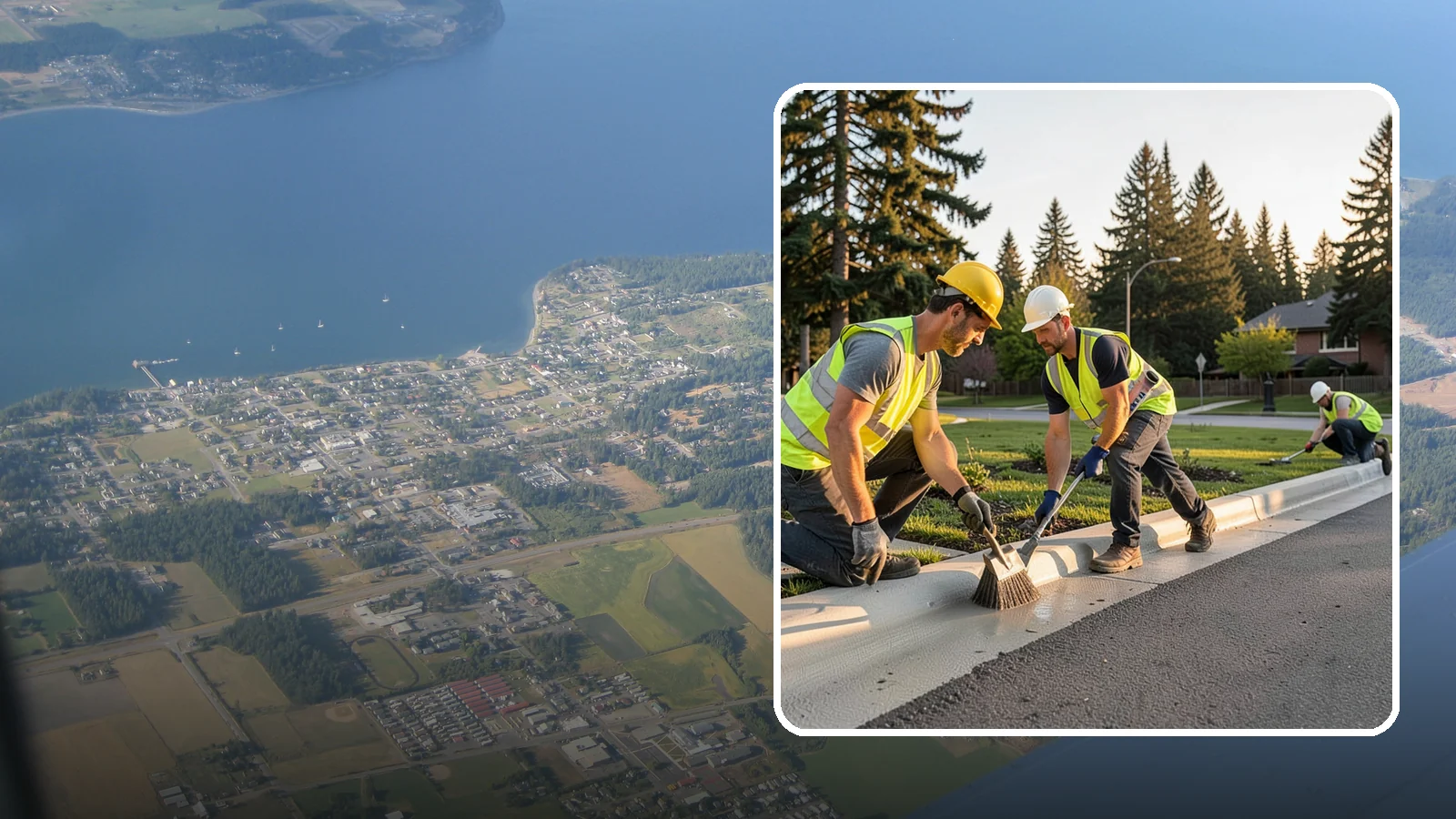 Curb Painting in Coupeville, Island County, WA - Fresh curb painting communicates parking and fire-lane restrictions clearly to the public.
