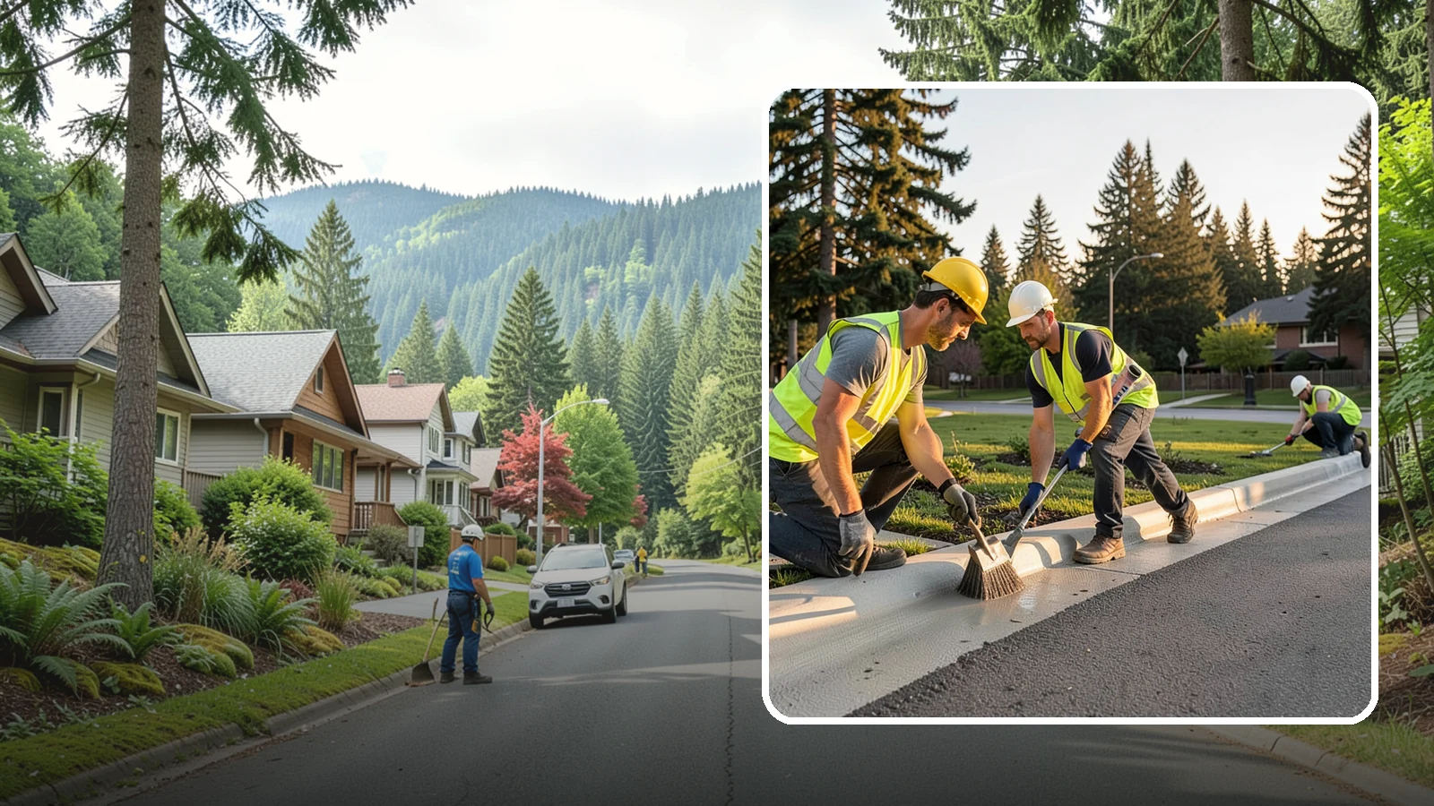 Curb Painting in Darrington, Snohomish County, WA - Fresh curb painting communicates parking and fire-lane restrictions clearly to the public.