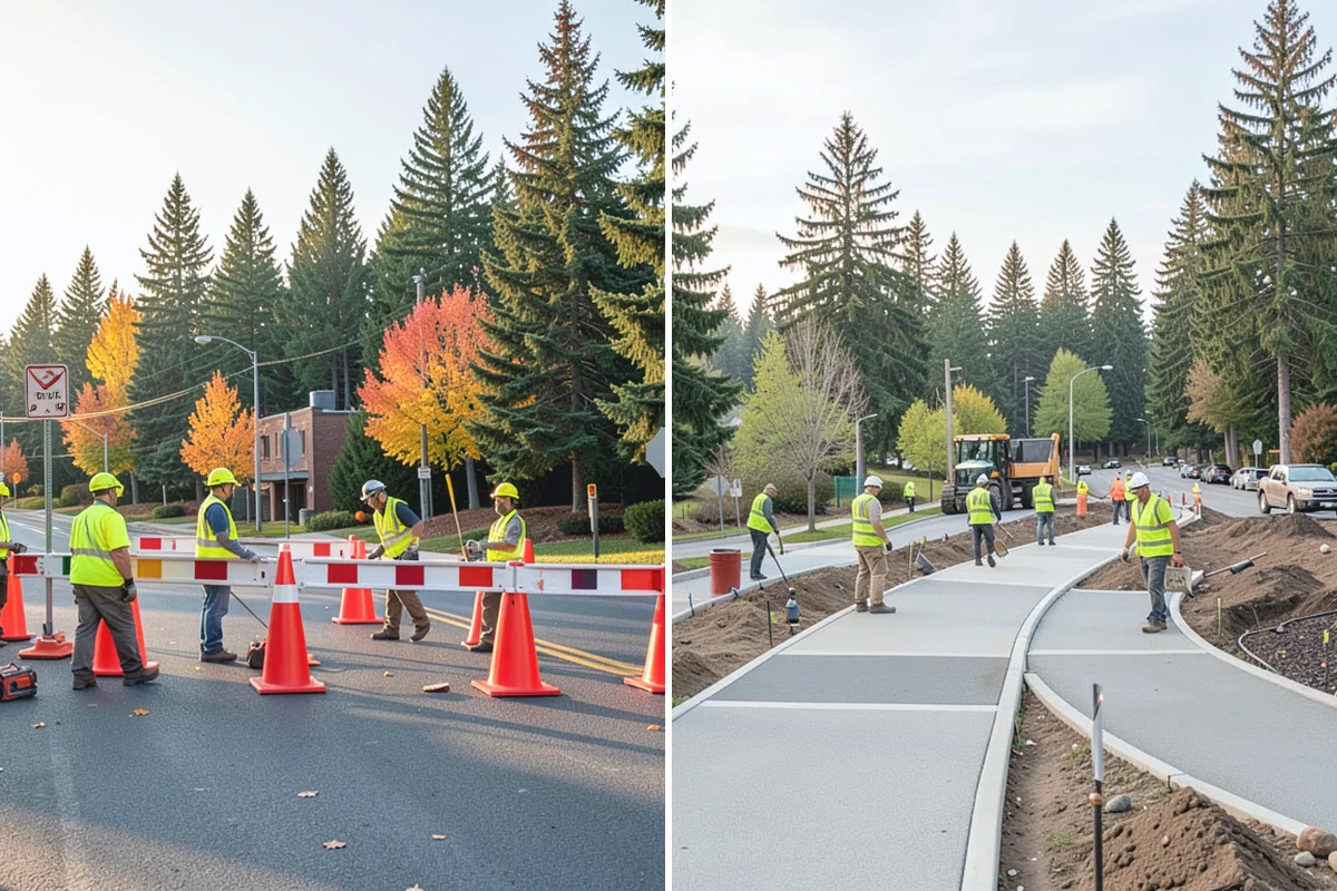 Curb Painting in Darrington, Snohomish County, WA - Identify curb segments and required colors