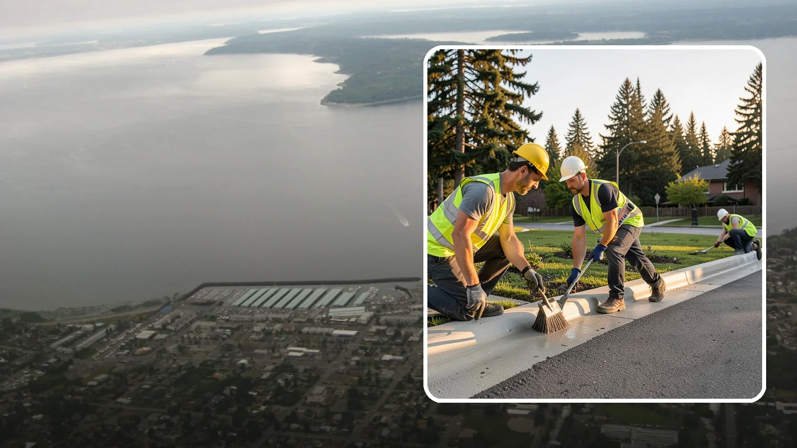 Curb Painting in Des Moines, King County, WA - Fresh curb painting communicates parking and fire-lane restrictions clearly to the public.