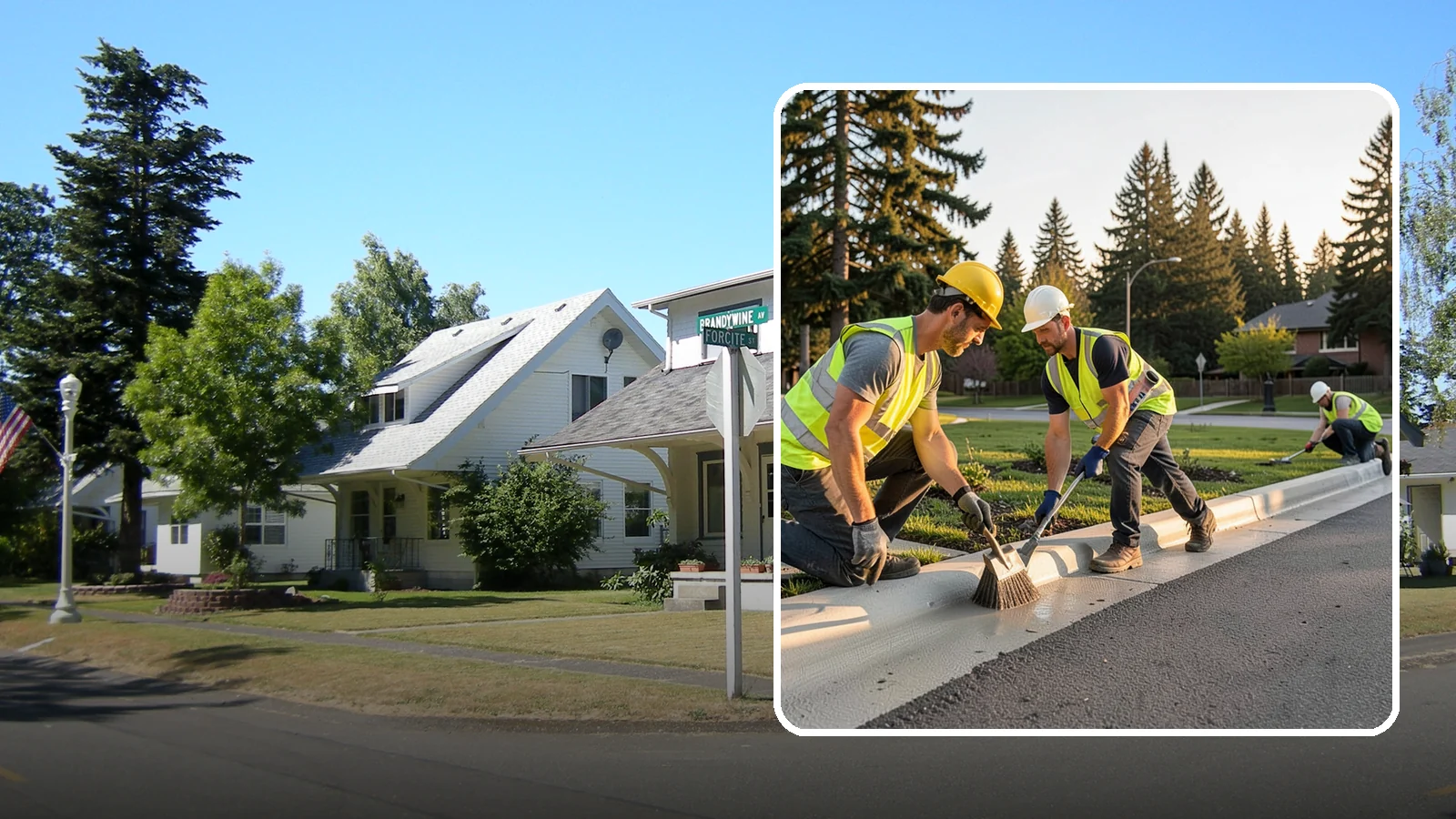 Curb Painting in DuPont, Pierce County, WA - Fresh curb painting communicates parking and fire-lane restrictions clearly to the public.