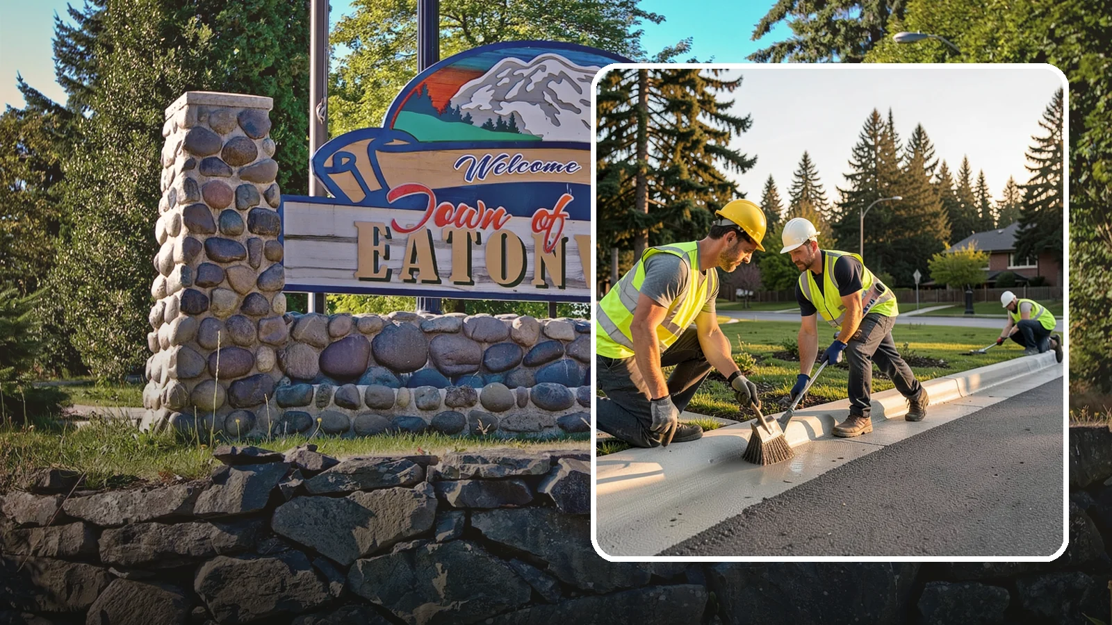 Curb Painting in Eatonville, Pierce County, WA - Fresh curb painting communicates parking and fire-lane restrictions clearly to the public.
