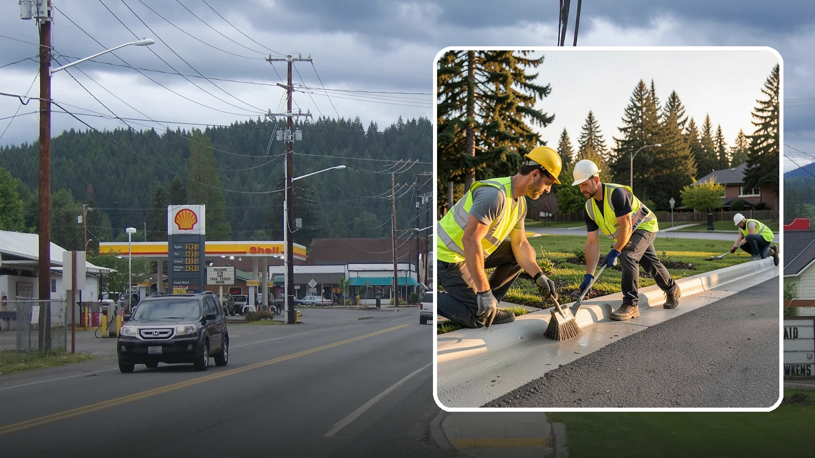 Curb Painting in Granite Falls, Snohomish County, WA - Fresh curb painting communicates parking and fire-lane restrictions clearly to the public.
