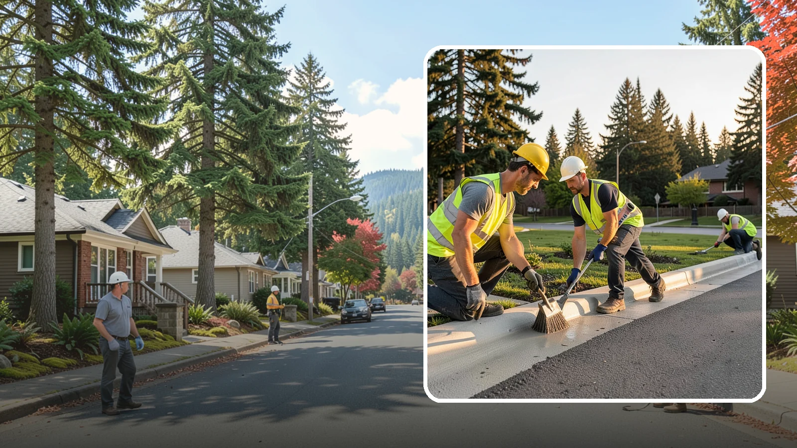 Curb Painting in Hunts Point, King County, WA - Fresh curb painting communicates parking and fire-lane restrictions clearly to the public.