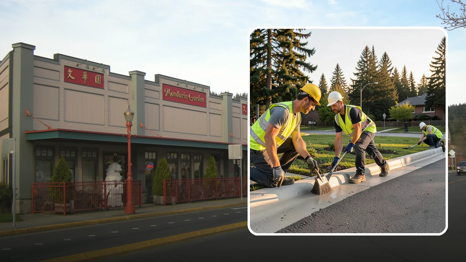 Curb Painting in Issaquah, King County, WA - Fresh curb painting communicates parking and fire-lane restrictions clearly to the public.