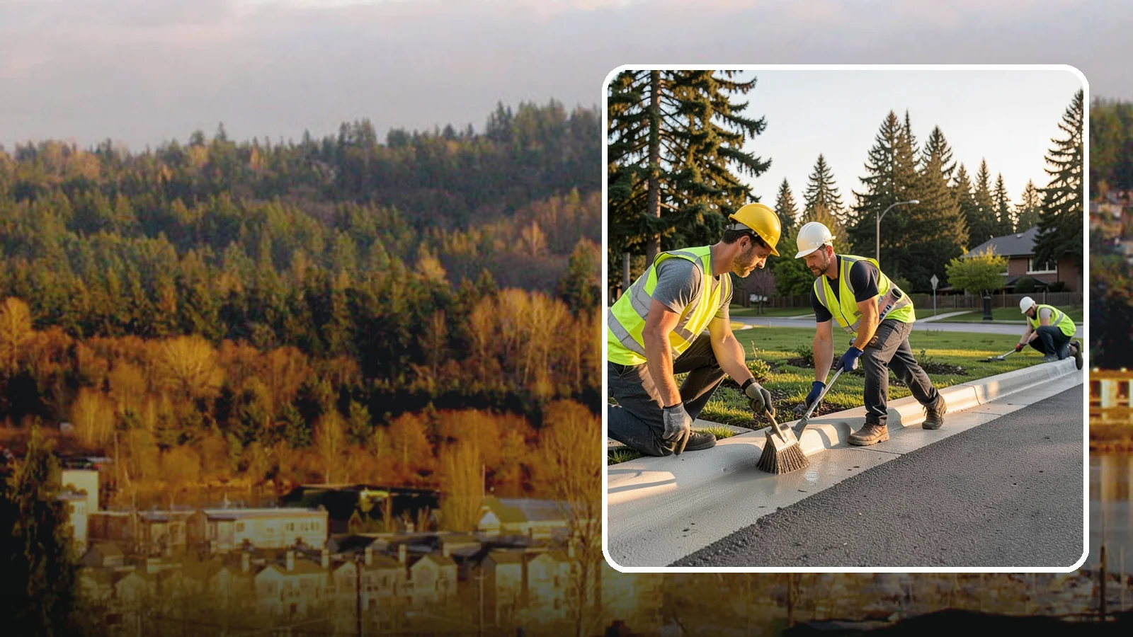 Curb Painting in Kenmore, King County, WA - Fresh curb painting communicates parking and fire-lane restrictions clearly to the public.