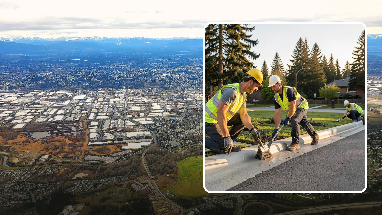 Curb Painting in Kent, King County, WA - Fresh curb painting communicates parking and fire-lane restrictions clearly to the public.