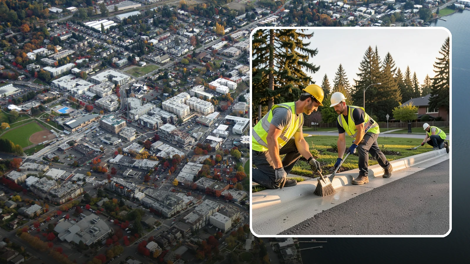 Curb Painting in Kirkland, King County, WA - Fresh curb painting communicates parking and fire-lane restrictions clearly to the public.