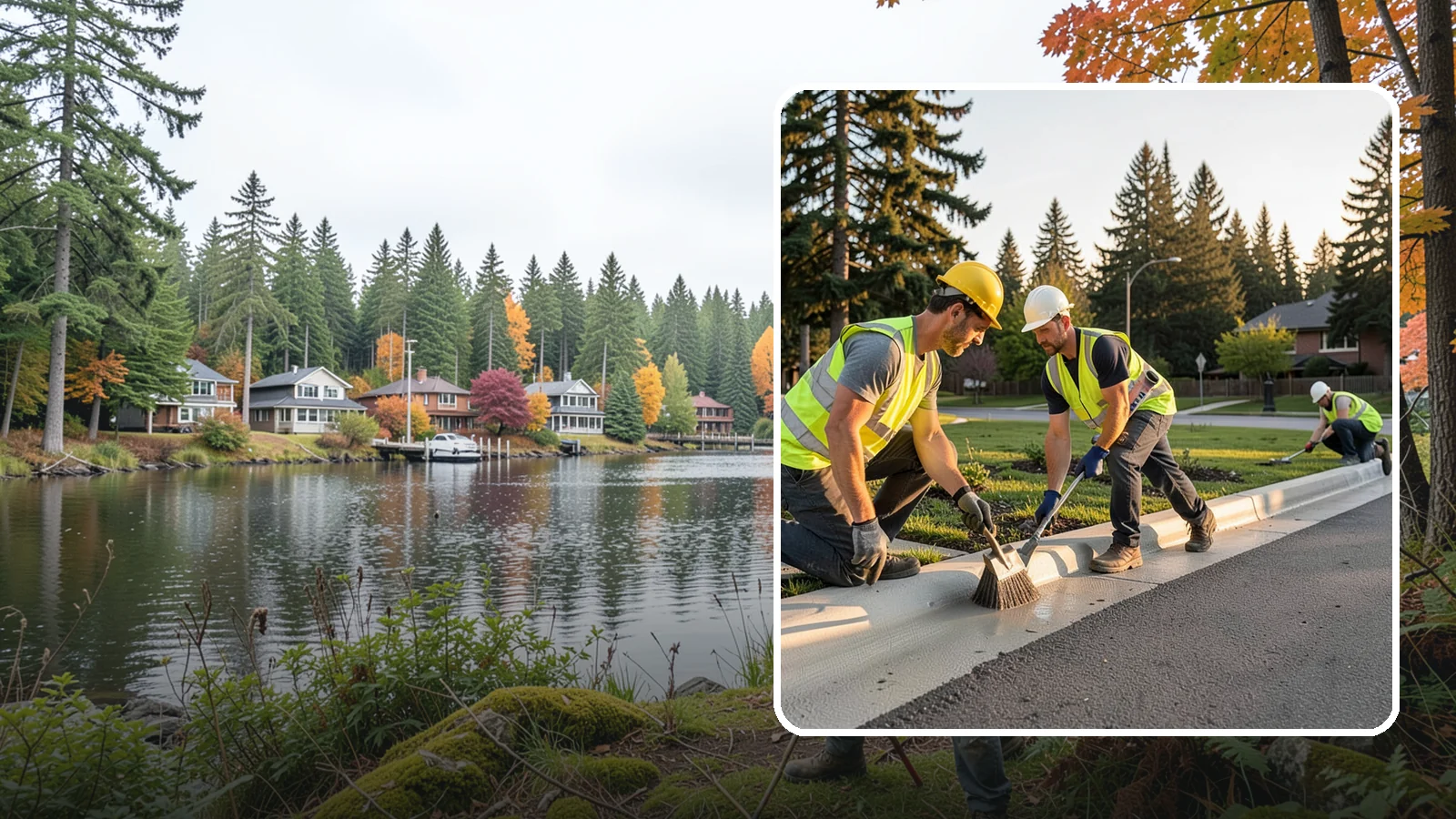 Curb Painting in La Conner, Skagit County, WA - Fresh curb painting communicates parking and fire-lane restrictions clearly to the public.