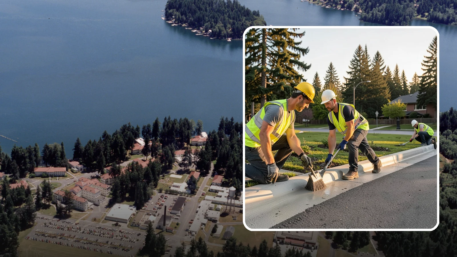 Curb Painting in Lakewood, Pierce County, WA - Fresh curb painting communicates parking and fire-lane restrictions clearly to the public.