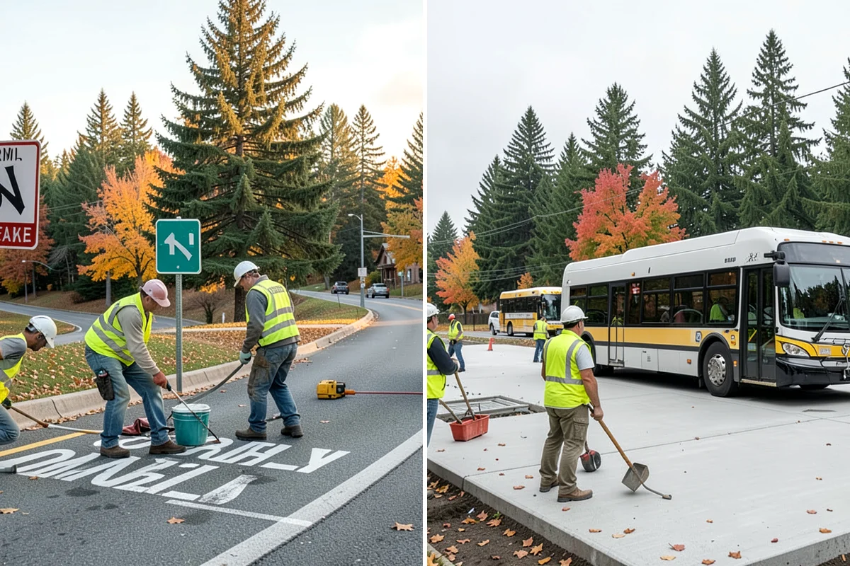 Curb Painting in Maple Valley, King County, WA - Identify curb segments and required colors