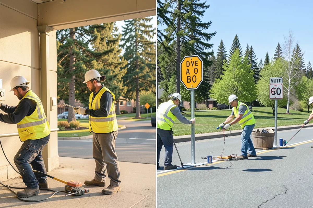 Curb Painting in Marysville, Snohomish County, WA - Identify curb segments and required colors