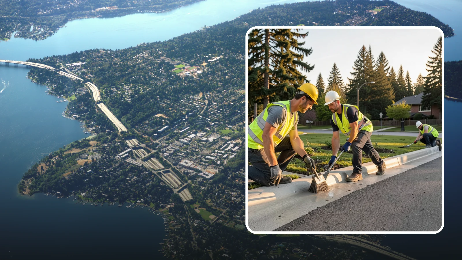 Curb Painting in Mercer Island, King County, WA - Fresh curb painting communicates parking and fire-lane restrictions clearly to the public.