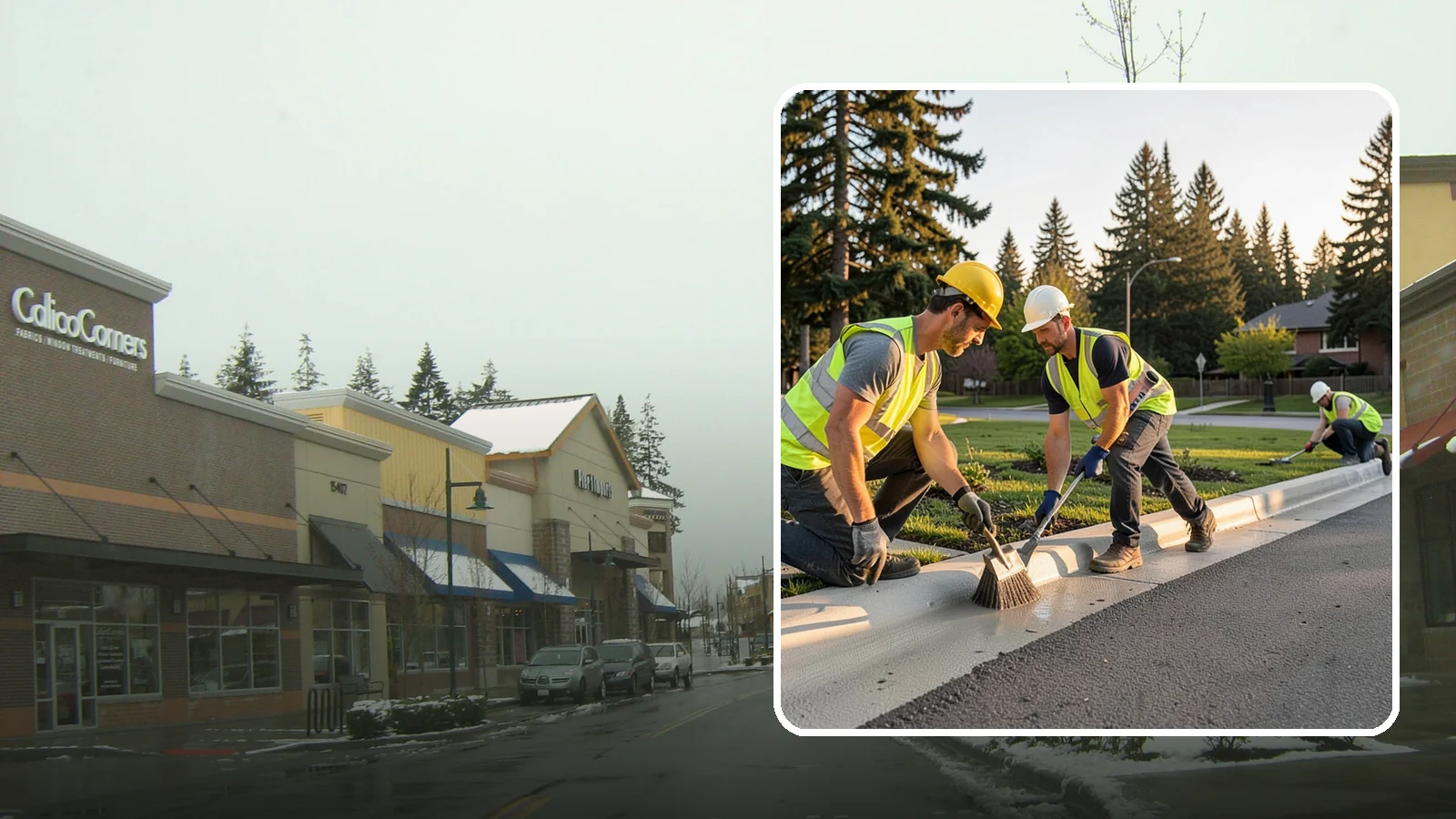 Curb Painting in Mill Creek, Snohomish County, WA - Fresh curb painting communicates parking and fire-lane restrictions clearly to the public.