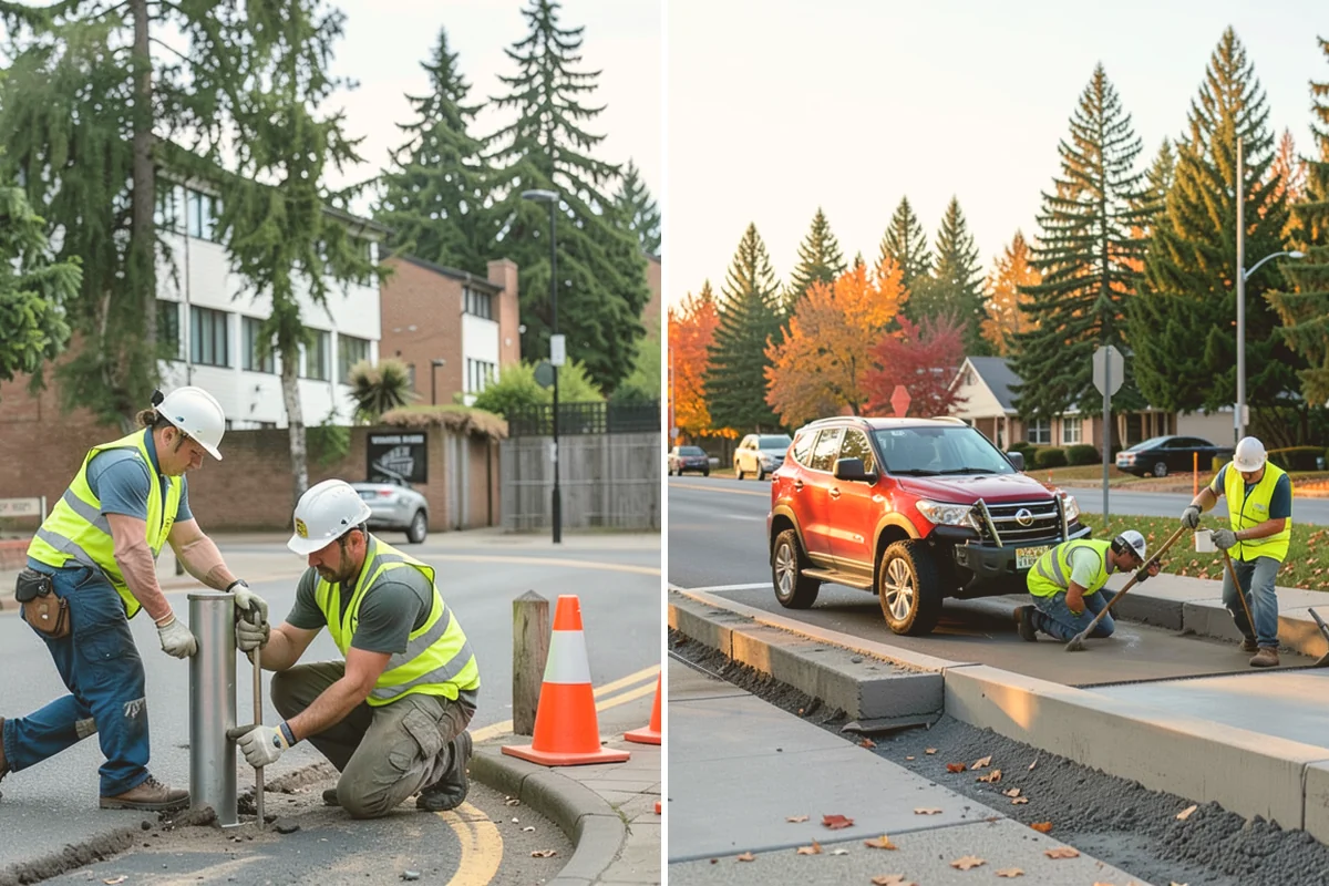 Curb Painting in Mount Vernon, Skagit County, WA - Identify curb segments and required colors