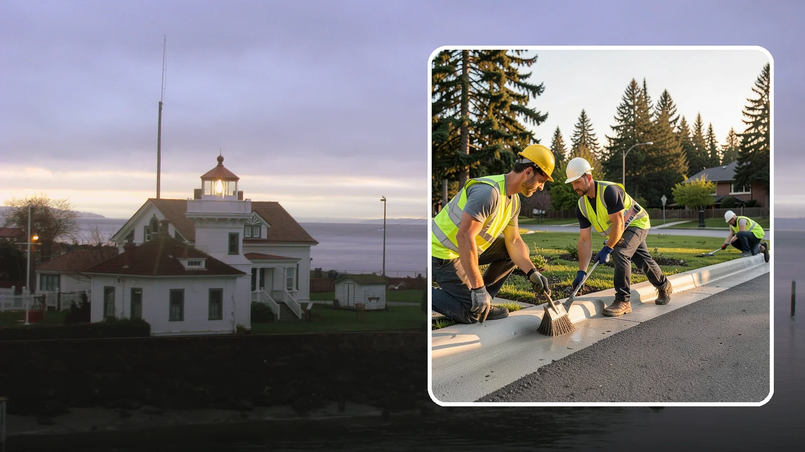 Curb Painting in Mukilteo, Snohomish County, WA - Fresh curb painting communicates parking and fire-lane restrictions clearly to the public.