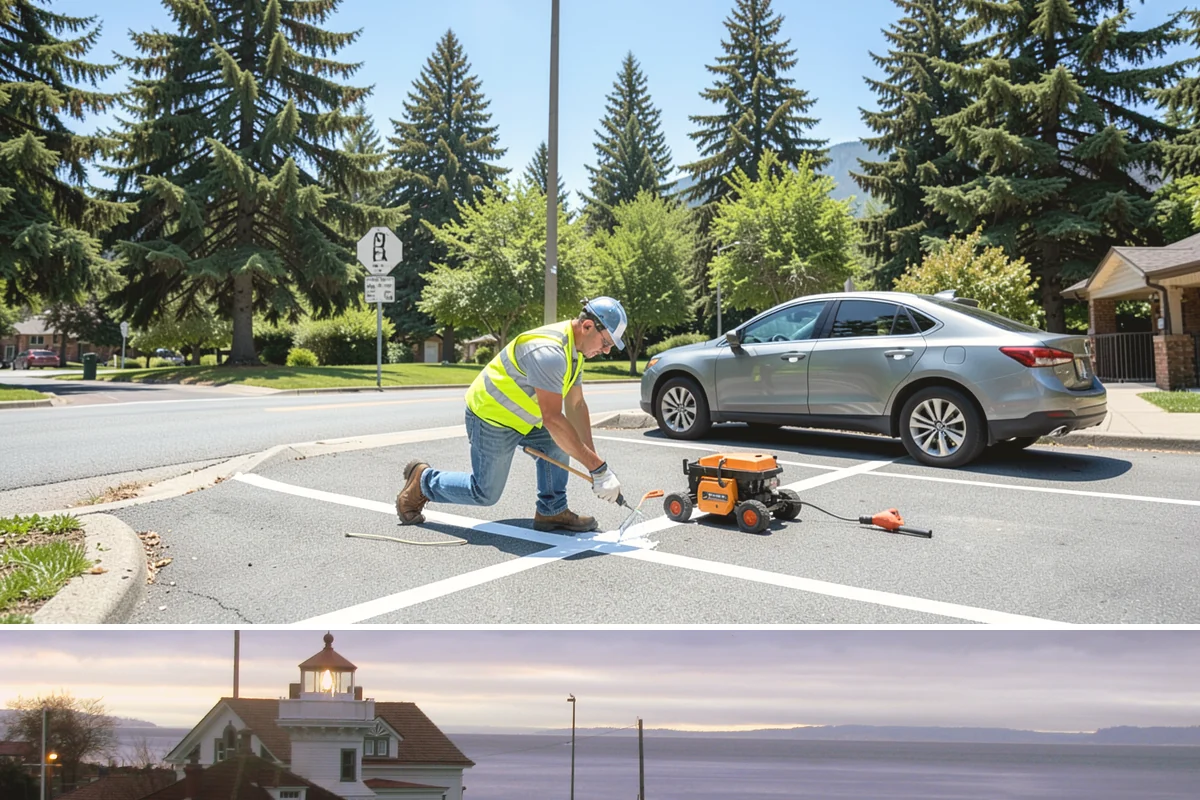 Curb Painting in Mukilteo, Snohomish County, WA - Dry-weather months yield the cleanest adhesion, making late spring through early fall the preferred window.