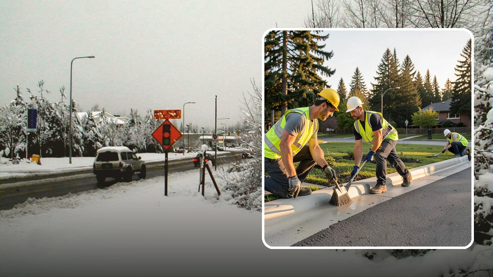 Curb Painting in Newcastle, King County, WA - Fresh curb painting communicates parking and fire-lane restrictions clearly to the public.