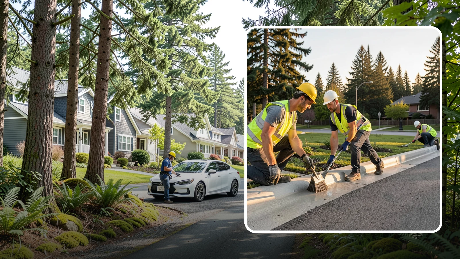 Curb Painting in Normandy Park, King County, WA - Fresh curb painting communicates parking and fire-lane restrictions clearly to the public.