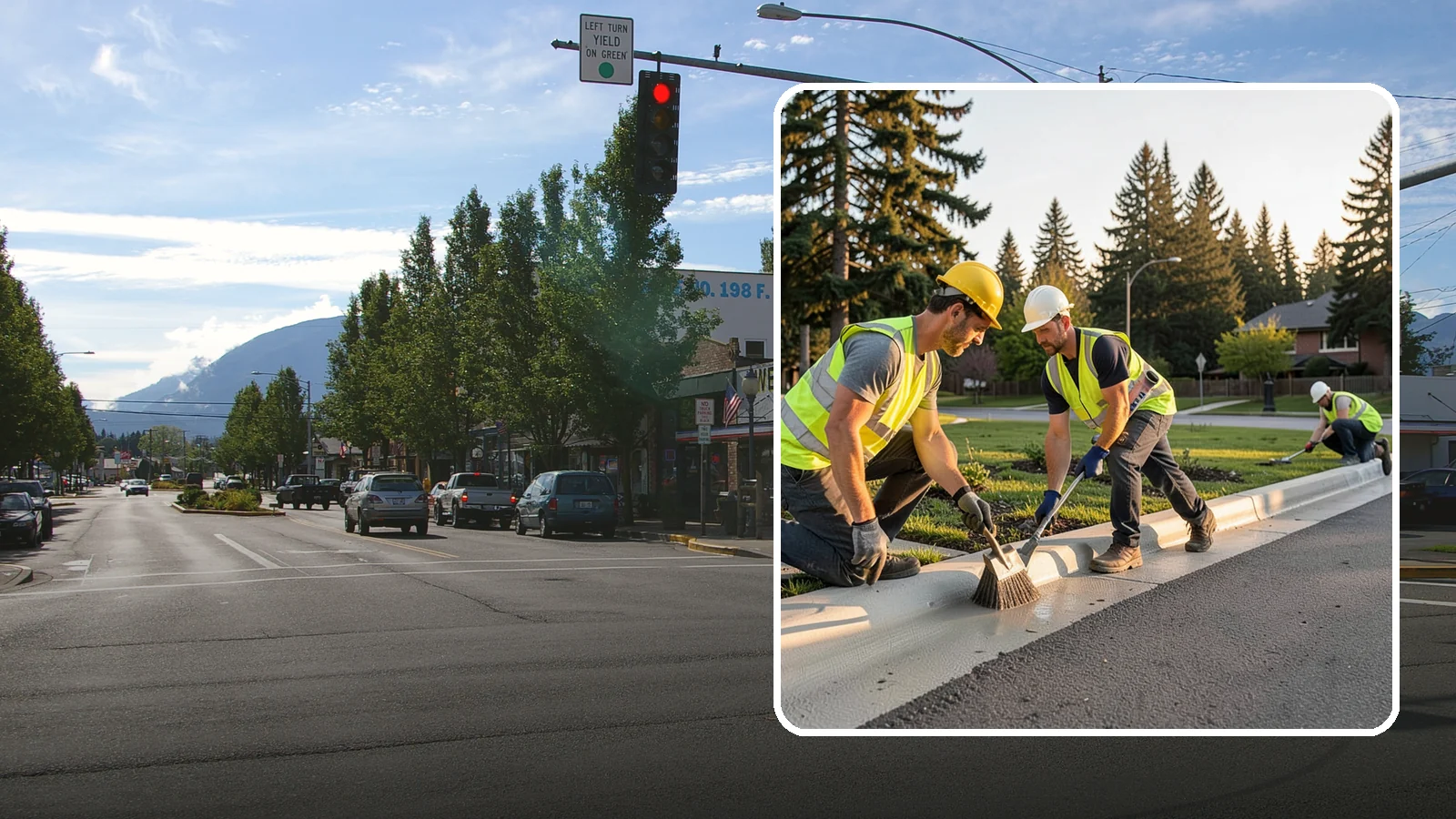 Curb Painting in North Bend, King County, WA - Fresh curb painting communicates parking and fire-lane restrictions clearly to the public.