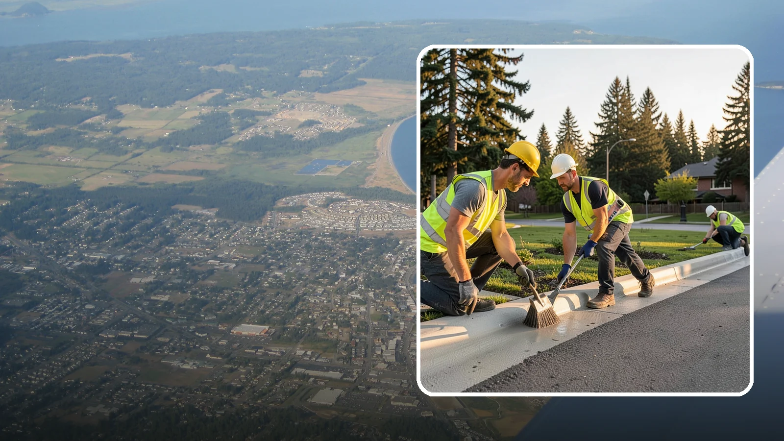 Curb Painting in Oak Harbor, Island County, WA - Fresh curb painting communicates parking and fire-lane restrictions clearly to the public.