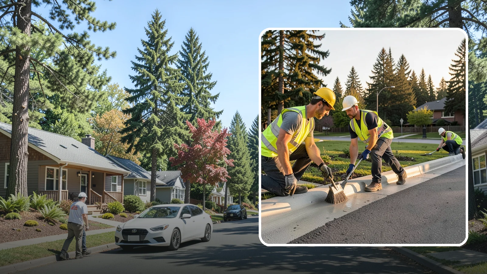 Curb Painting in Orting, Pierce County, WA - Fresh curb painting communicates parking and fire-lane restrictions clearly to the public.