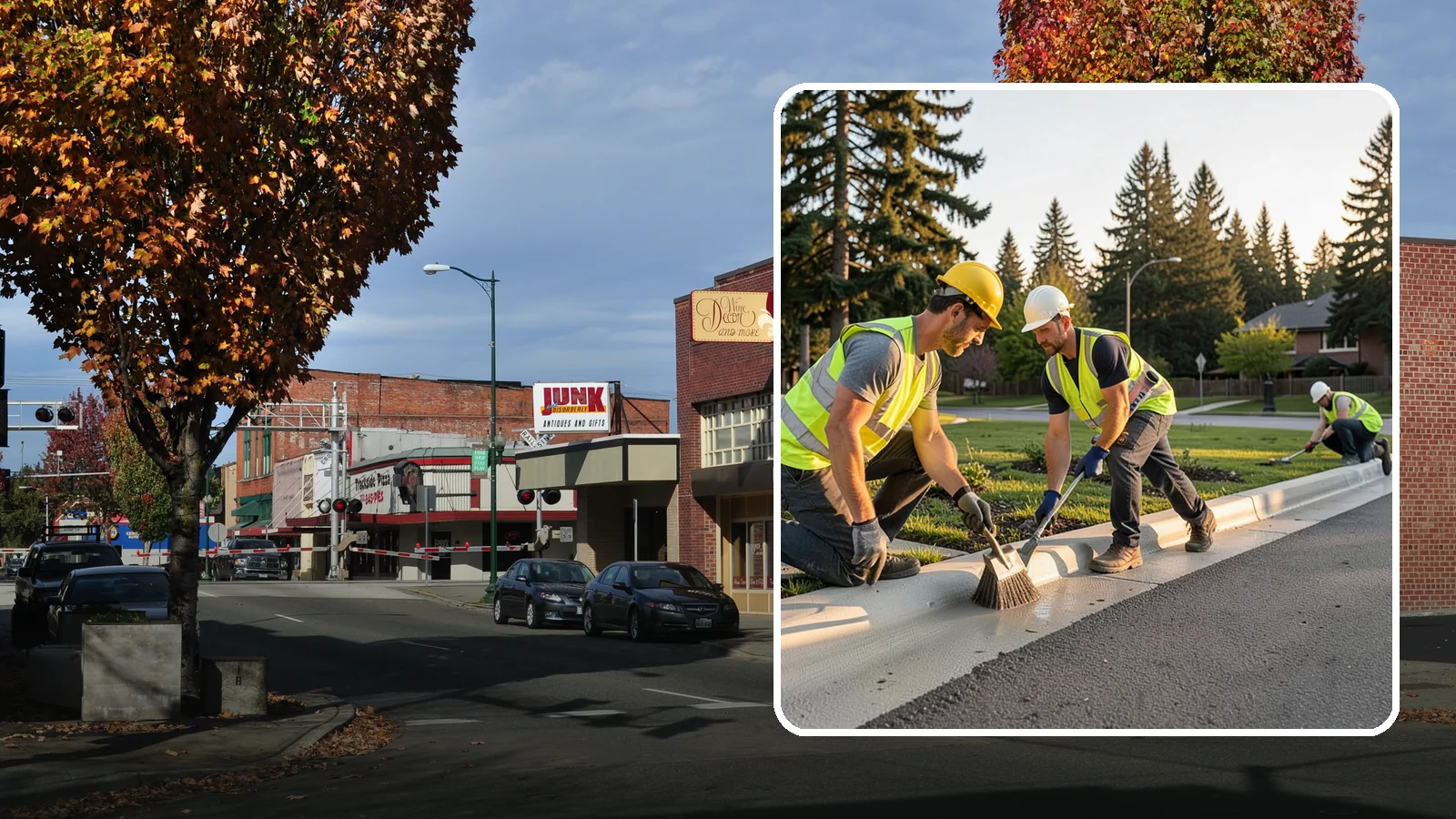 Curb Painting in Puyallup, Pierce County, WA - Fresh curb painting communicates parking and fire-lane restrictions clearly to the public.