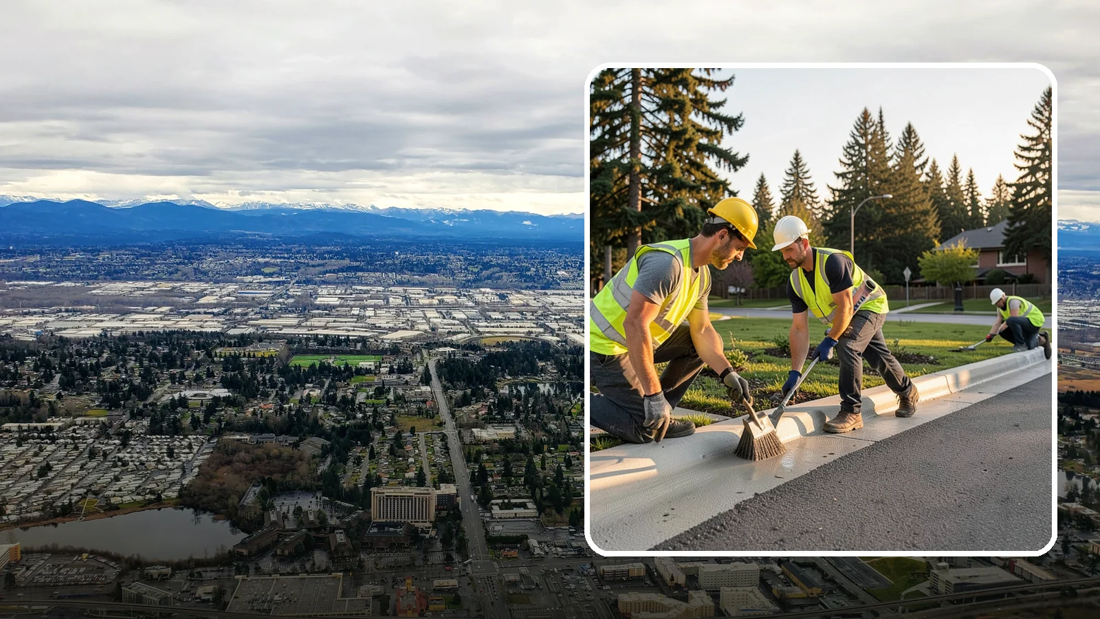 Curb Painting in SeaTac, King County, WA - Fresh curb painting communicates parking and fire-lane restrictions clearly to the public.