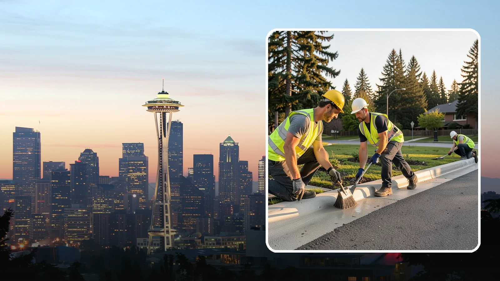 Curb Painting in Seattle, King County, WA - Fresh curb painting communicates parking and fire-lane restrictions clearly to the public.