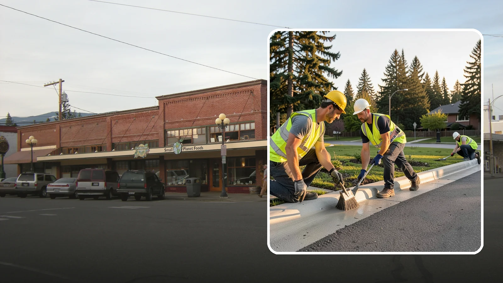 Curb Painting in Sedro-Woolley, Skagit County, WA - Fresh curb painting communicates parking and fire-lane restrictions clearly to the public.