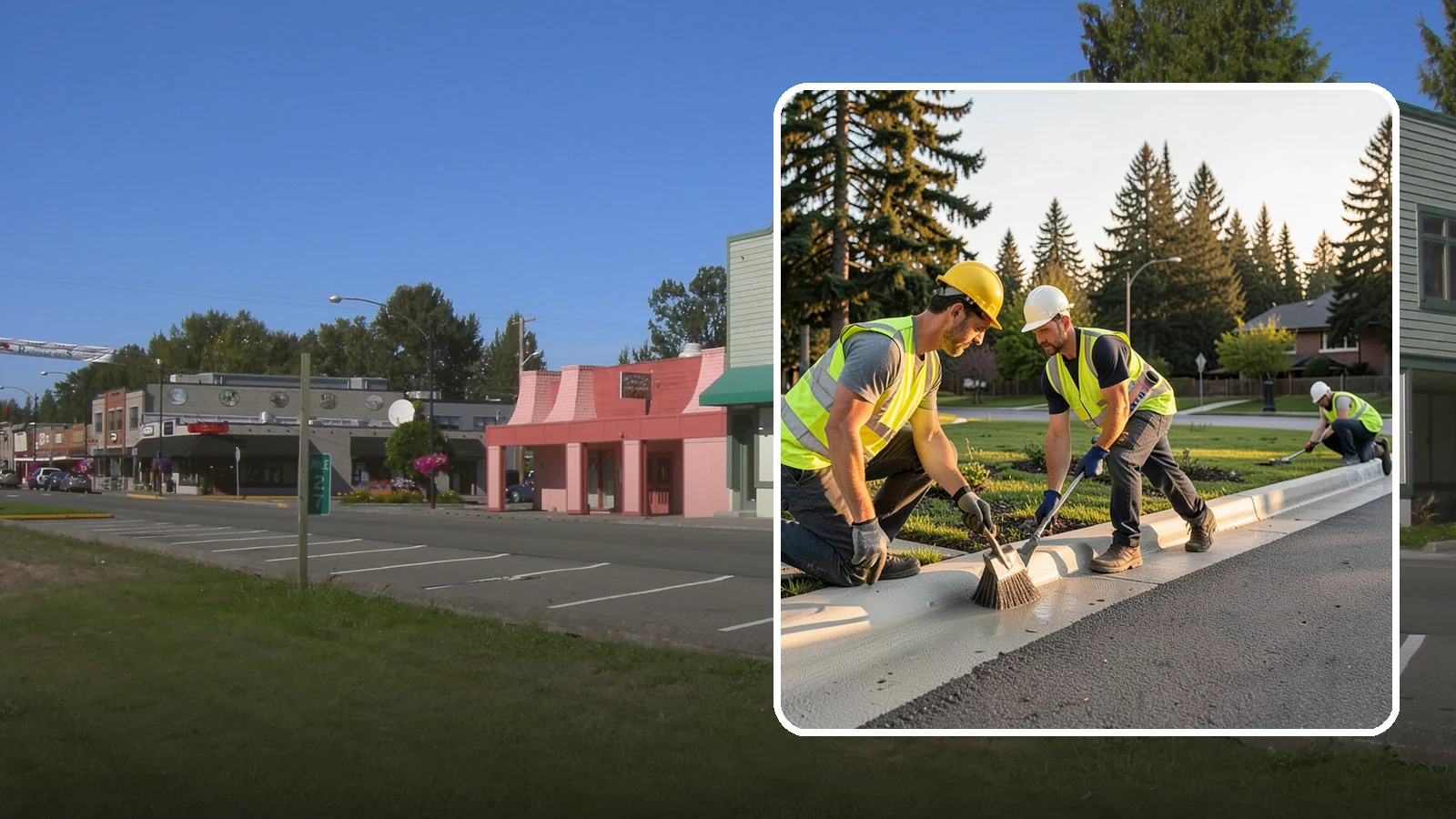 Curb Painting in Snoqualmie, King County, WA - Fresh curb painting communicates parking and fire-lane restrictions clearly to the public.