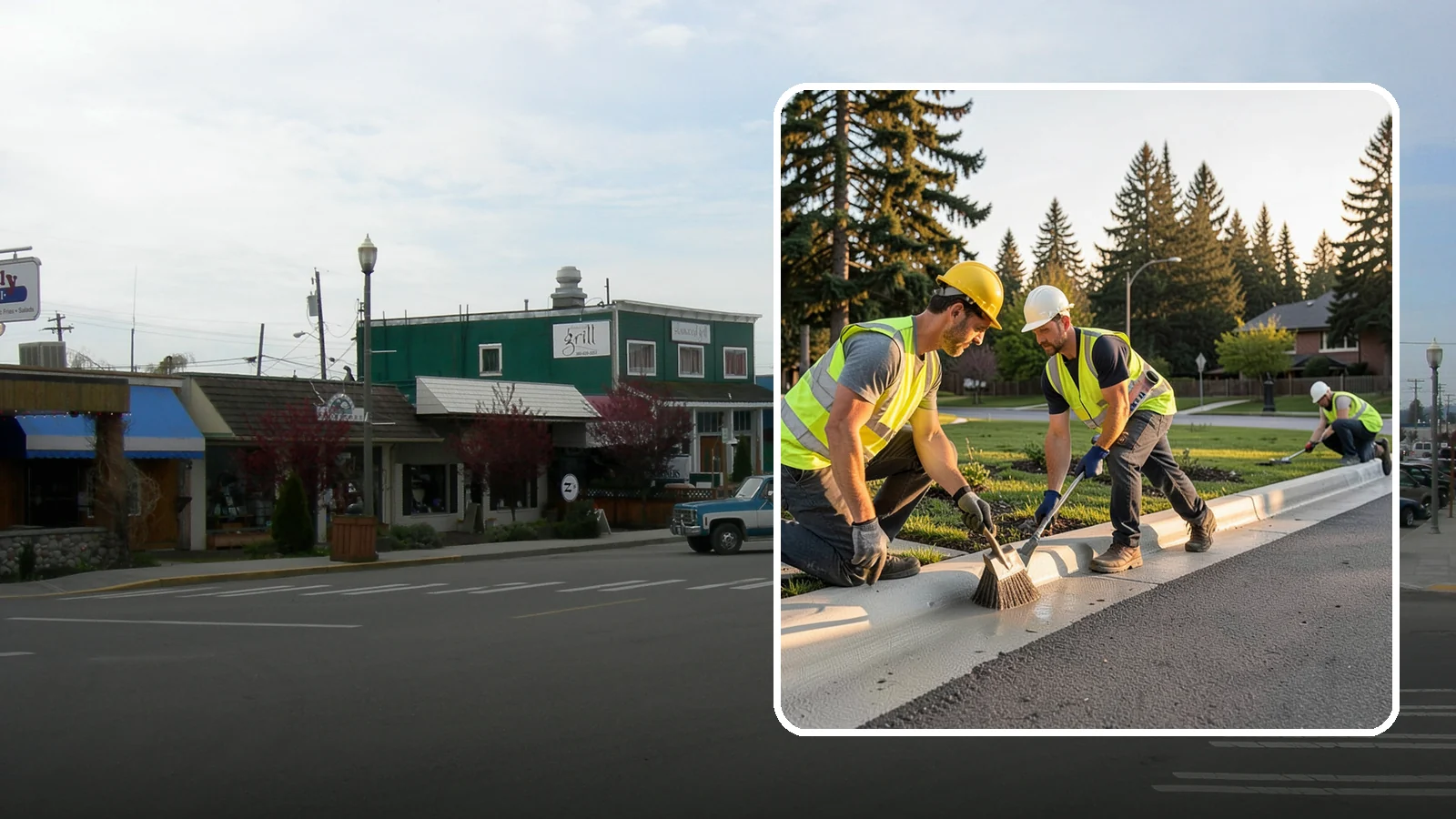 Curb Painting in Stanwood, Snohomish County, WA - Fresh curb painting communicates parking and fire-lane restrictions clearly to the public.