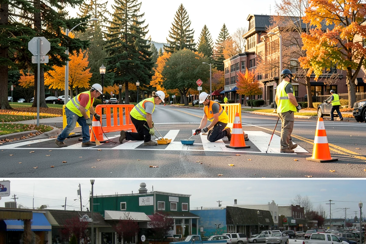Curb Painting in Stanwood, Snohomish County, WA - Dry-weather months yield the cleanest adhesion, making late spring through early fall the preferred window.