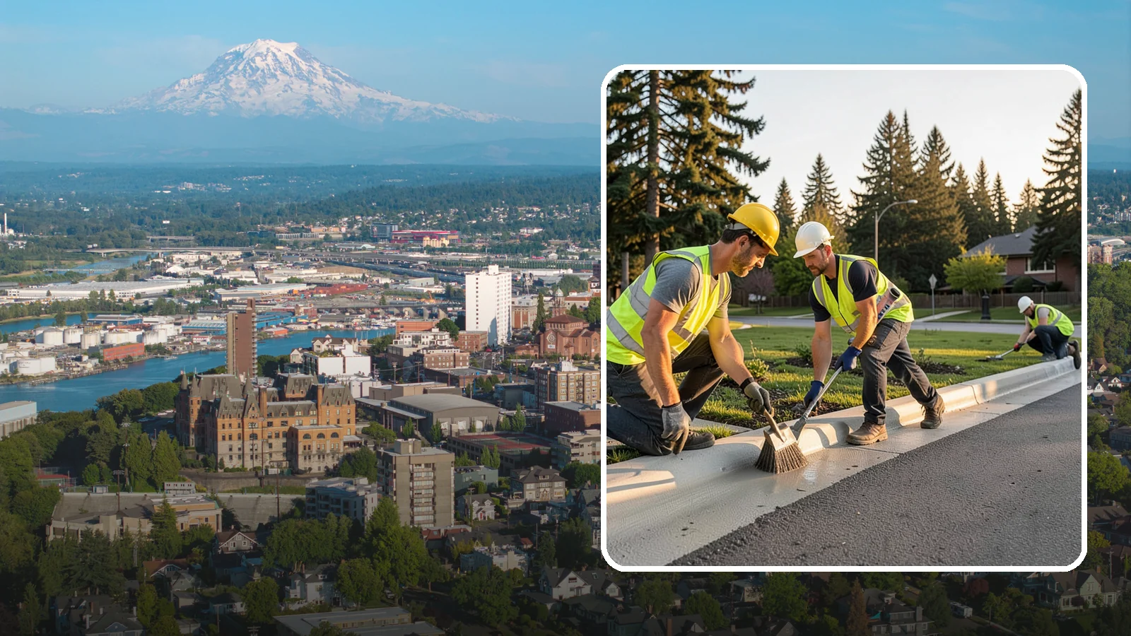 Curb Painting in Tacoma, Pierce County, WA - Fresh curb painting communicates parking and fire-lane restrictions clearly to the public.
