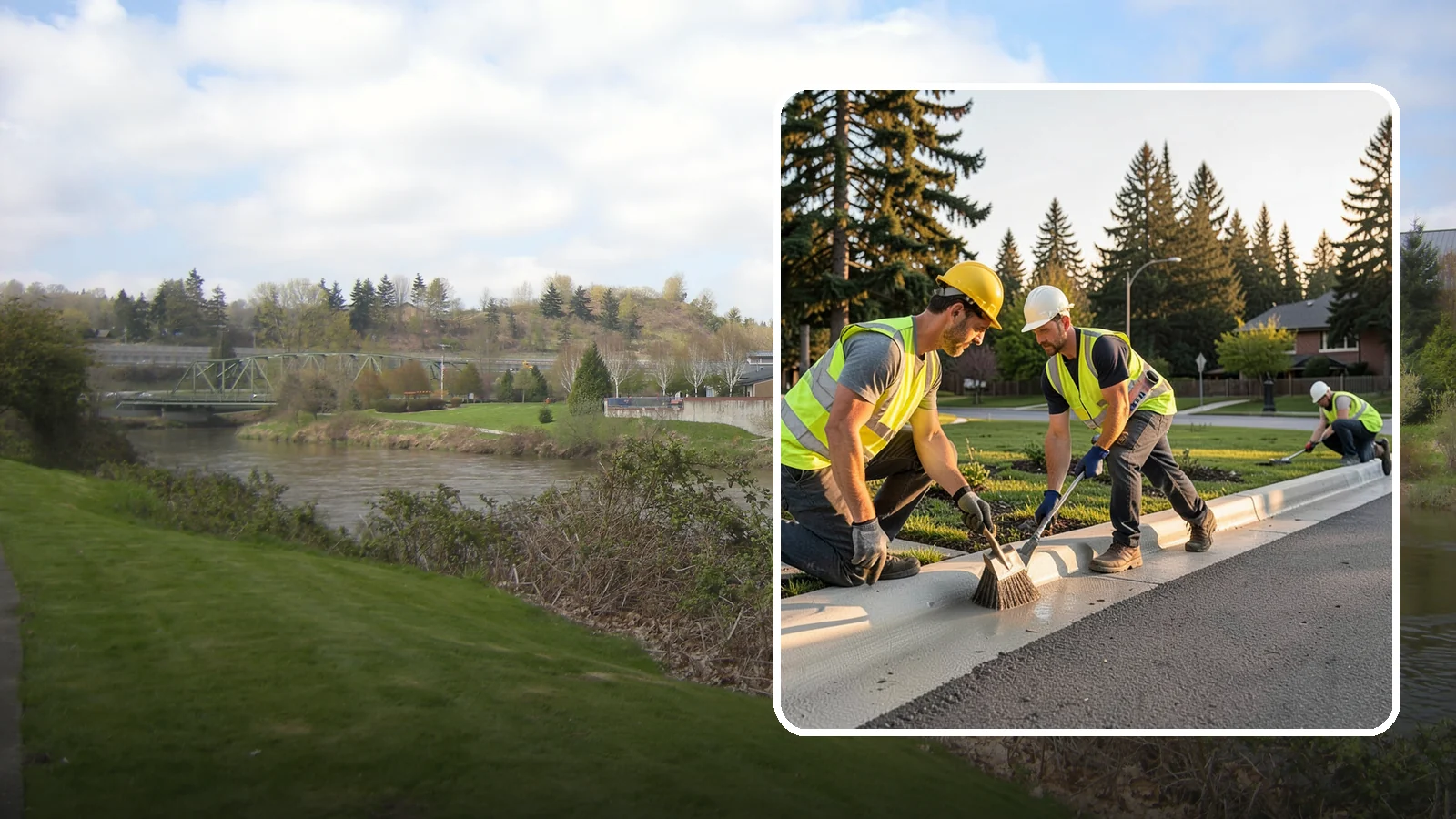 Curb Painting in Tukwila, King County, WA - Fresh curb painting communicates parking and fire-lane restrictions clearly to the public.