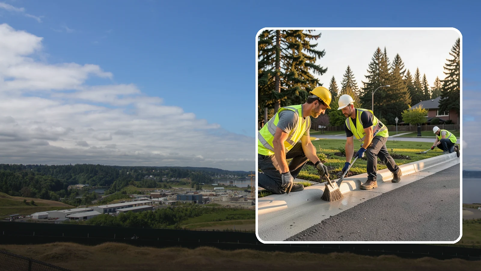 Curb Painting in University Place, Pierce County, WA - Fresh curb painting communicates parking and fire-lane restrictions clearly to the public.