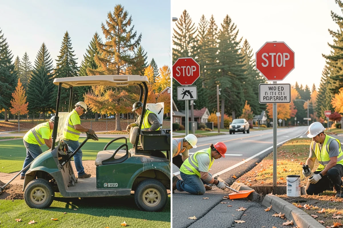Curb Painting in University Place, Pierce County, WA - Identify curb segments and required colors