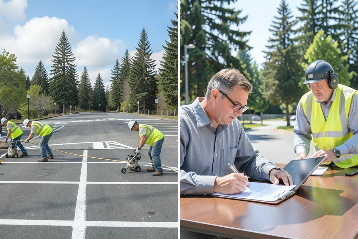 Curb Painting in Wilkeson, Pierce County, WA - Identify curb segments and required colors
