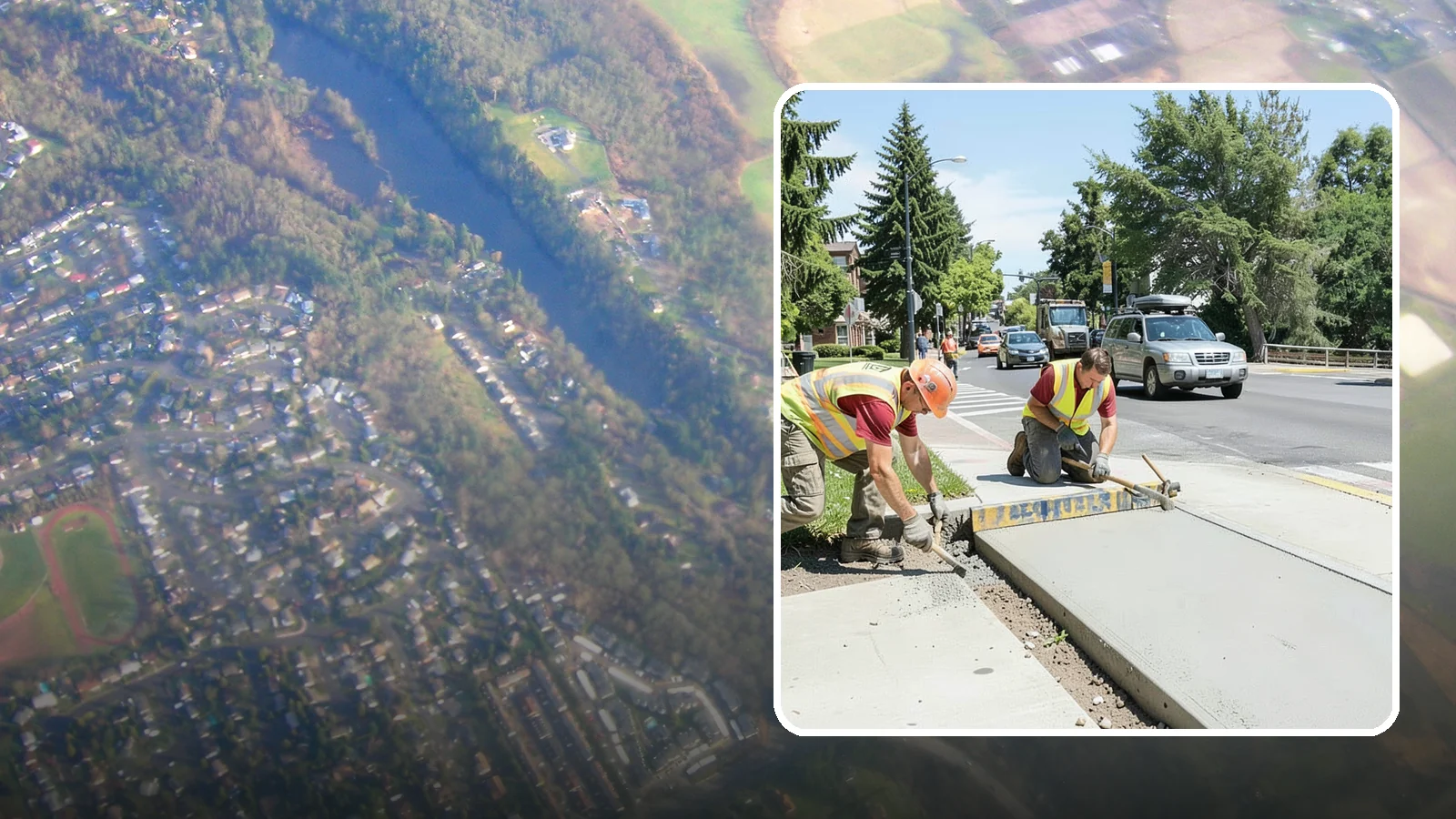 Curb Ramp Construction in Algona, King County, WA - ADA-compliant curb ramp construction that brings pedestrian crossings into current PROWAG and city standard conformance.