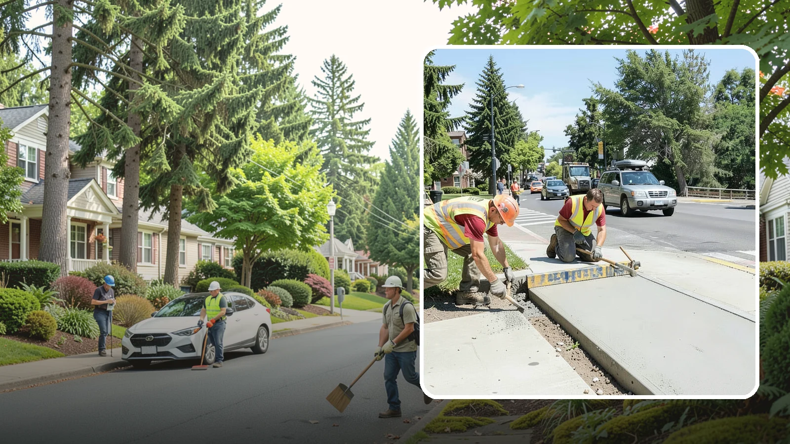 Curb Ramp Construction in Beaux Arts Village, King County, WA - ADA-compliant curb ramp construction that brings pedestrian crossings into current PROWAG and city standard conformance.