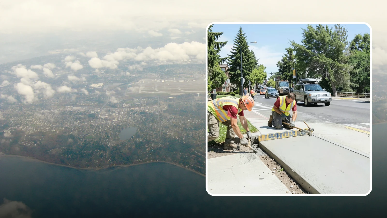 Curb Ramp Construction in Burien, King County, WA - ADA-compliant curb ramp construction that brings pedestrian crossings into current PROWAG and city standard conformance.